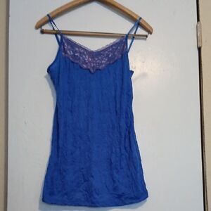 NQT Great Northwest Indigo Womans Crinkle Cami Top S